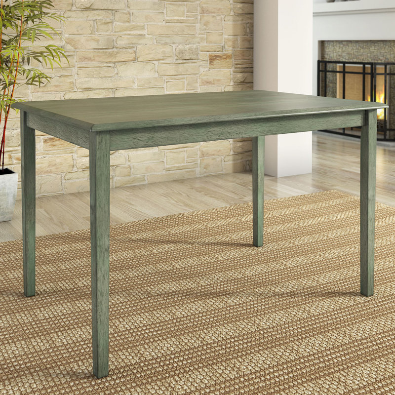 Table de salle à manger en bois massif Alexa-Mae, Sauge antique, H 30 po x l 32 po x L 48 po