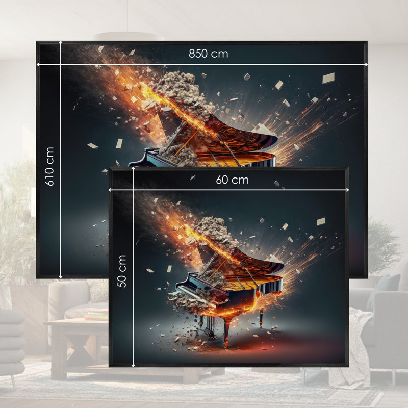 Single Picture Frame LED Illuminated Wall Art Wall Art on Glass / Aluminium, 50 cm H x 60 cm W