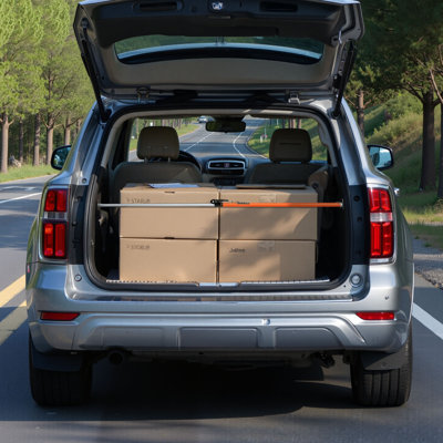 Cargo Bar, Cargo Bar Adjustable from 40" to 73", Heavy-duty Steel Cargos Stabilizer with Non-Slip Foot Pads, Telescoping Load Lock Bars Stop Sliding for SUVs, Sedans