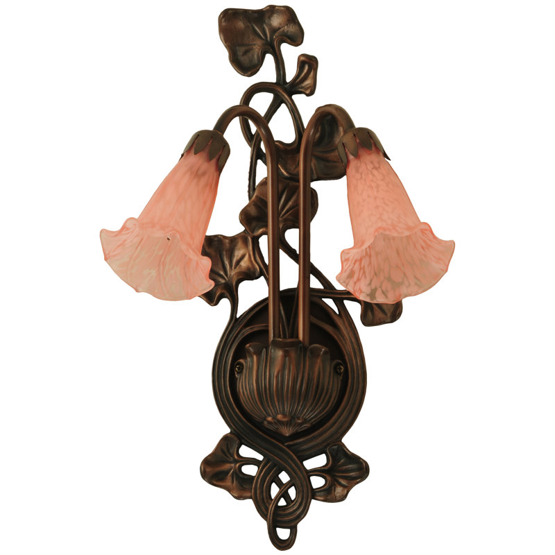 Meyda Tiffany & Stained Glass 2 - Light Armed Sconce, Pink