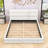 Queen Size Upholstered Platform Bed with Stitched Headboard and Sturdy Frame-1758978366