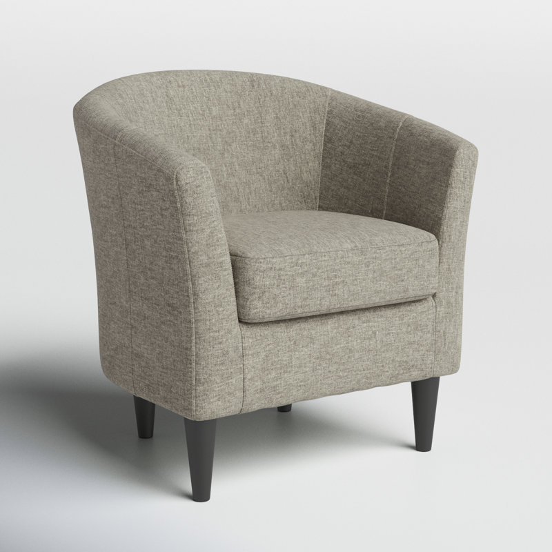 Gammill 31.5" Wide Polyester Barrel Chair, Light Gray Polyester Blend
