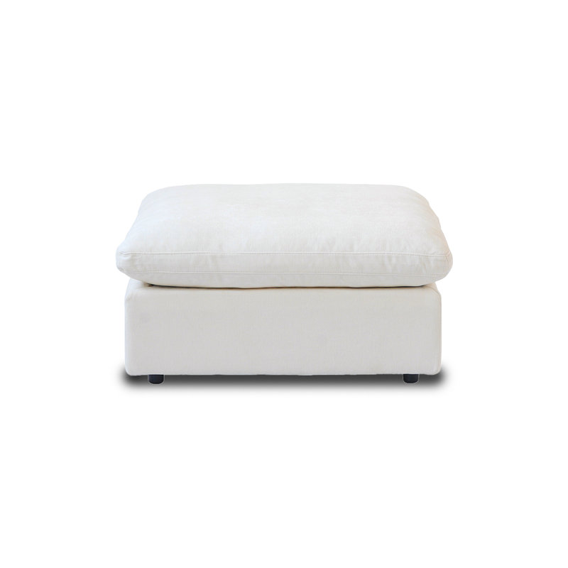 Kyna Upholstered Ottoman, White