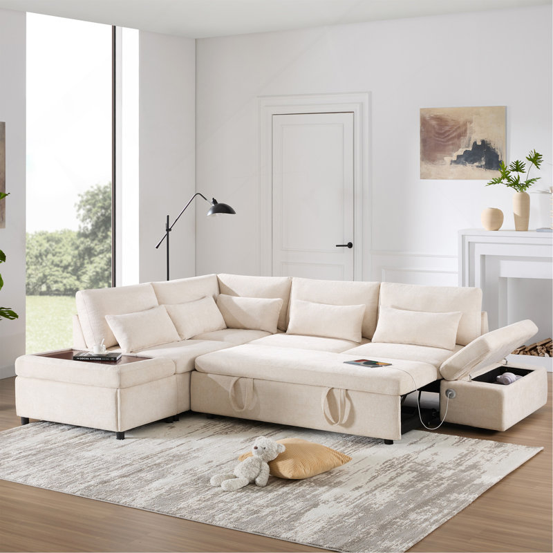 [VIDÉO] Canapé modulaire escamotable de 107 po, Beige