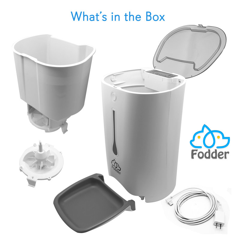 White Smart Automatic Pet Feeder with Voice Recorder