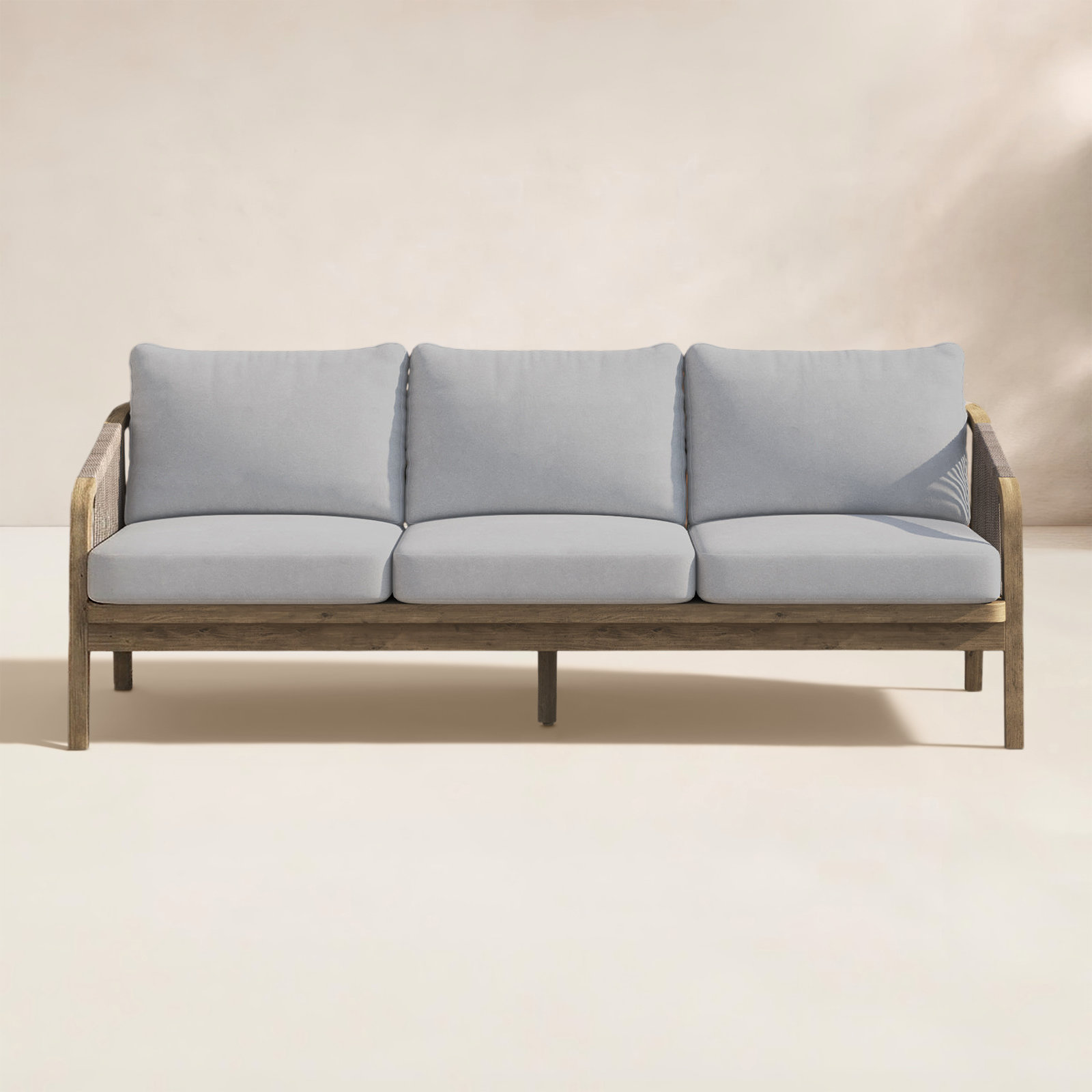 Joly 80" Acacia Patio Sofa, Beige