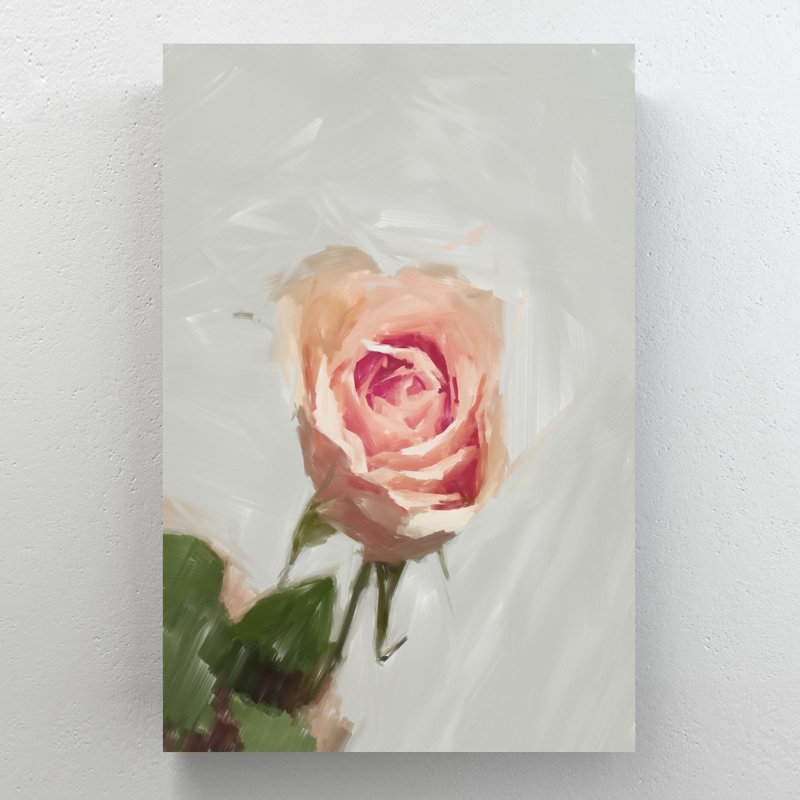 Pink Rose In Bloom Close Up Photo 3 - 1 Piece Rectangle Graphic Art Print On Wrapped Canvas, 20" H x 16" W