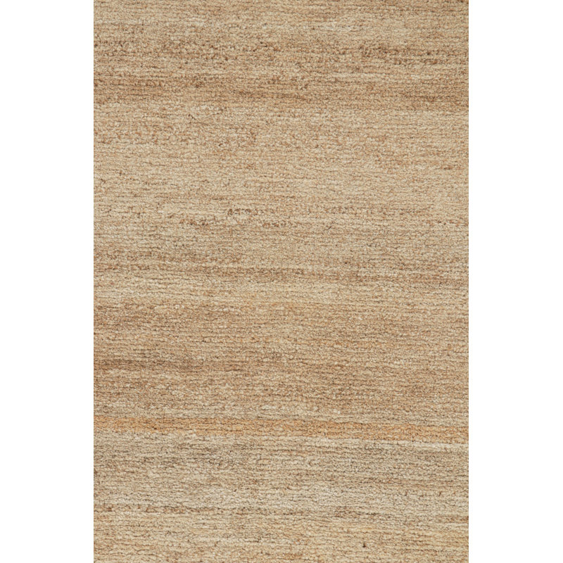 Textural Hand Knotted Wool Striped Area Rug, Runner 3' x 12'