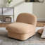 Chaise d'appoint rembourrée en velours Lava avec base en métal à 360 degrés-130624503