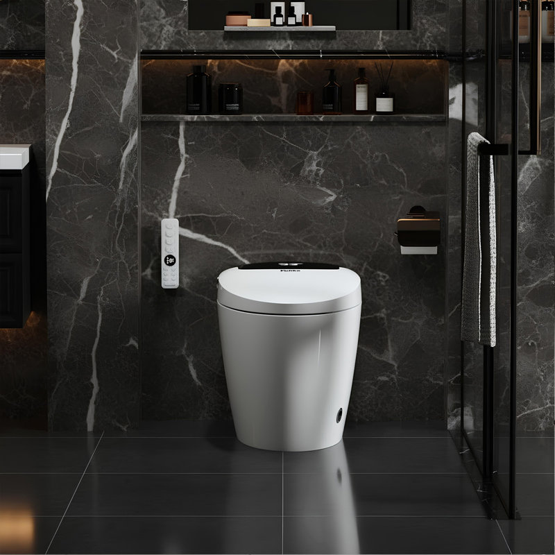 Yulika 1.28 GPF Smart Bidet Toilet, One-Piece Tankless Toilet With Warm Water Wash, Heated Seat And Night Light