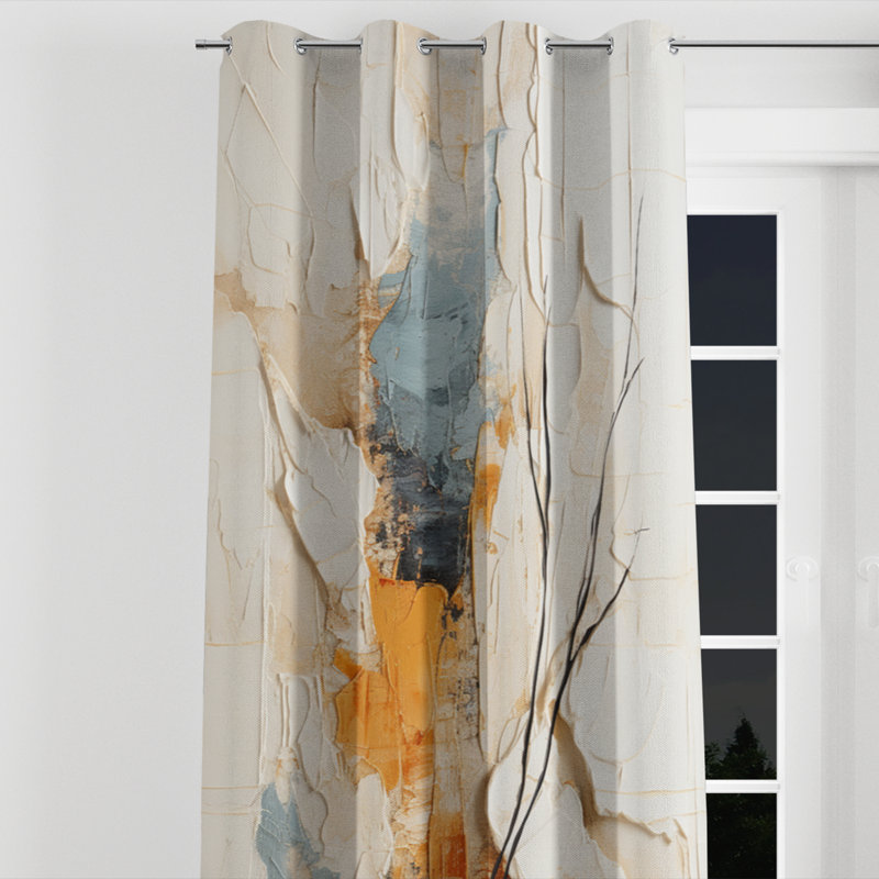 Andrenae - Rideau à œillets occultant scandinave - 1 panneau, L 52 po x L 95 po, Œillets argentés
