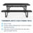 Black 6ft Long Table & Chair Set with Umbrella Hole