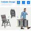 Ensemble de 2 chaises de patio pliantes en tissu textilène