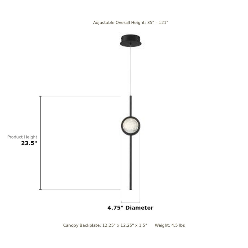 Barletta 1 - Light LED Pendant, Aluminum