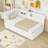 Twin Size Upholstered Daybed with USB Ports and LED Lighting-1572637161