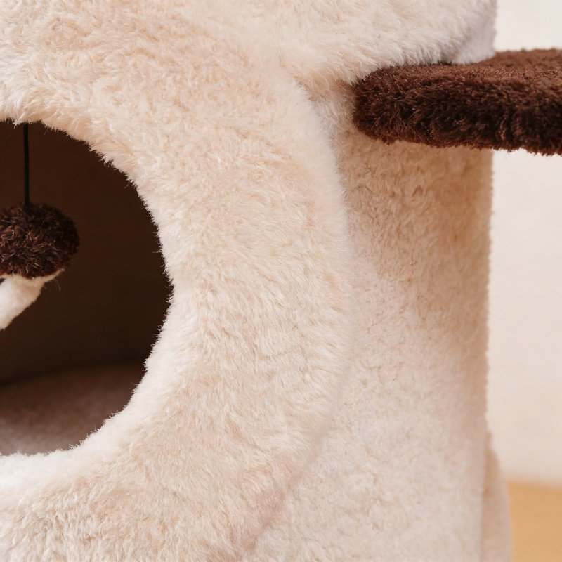 Structure d'escalade simple pour chat, Brun / Blanc cassé