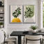 Boho de style Mid-Century moderne, "Bold Bright Yellow & Green Leaves-70115285-70115282