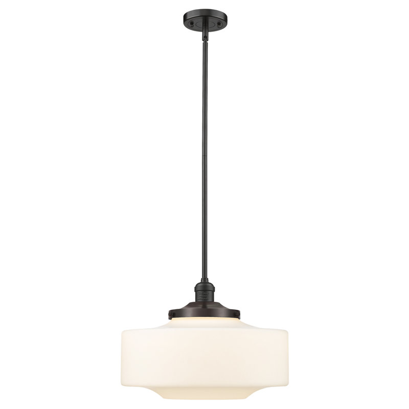 Mini luminaire suspendu suspendu à 1 lumière Franklin Restoration - Bridgeton - ampoule non incluse - abat-jour, Blanc mat