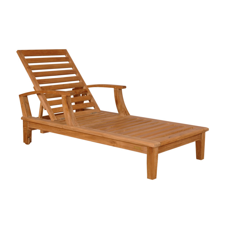 Brianna Outdoor Teak Chaise Lounge