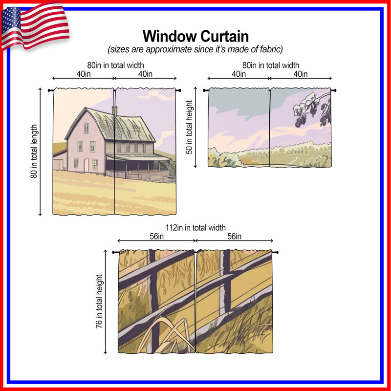 Rideaux obscurcissant et obscurcissant Farmhouse, 56in x 76in - 2 panels, Obscurcissement de chambre