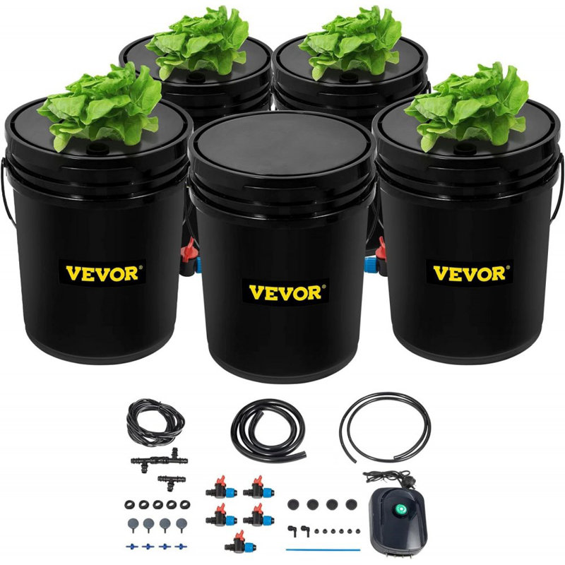 Hydroponics Deep Water Culture DWC Hydroponic System 5 Gallon 5 Buckets