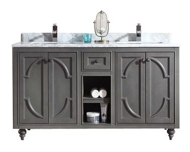 Base de salle de bain double 60 po uniquement meuble-lavabo Mundy