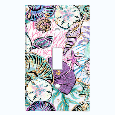 Patterned 1 - Gang Toggle Light Switch Standard Wall Plate