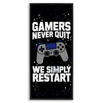 Never Quit Simply Restart Framed Giclee, design by Kim Allen