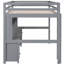 Lit mezzanine gris avec bureau, espace de rangement suffisant, tiroirs et armoires de chargement, et espace-1053818867