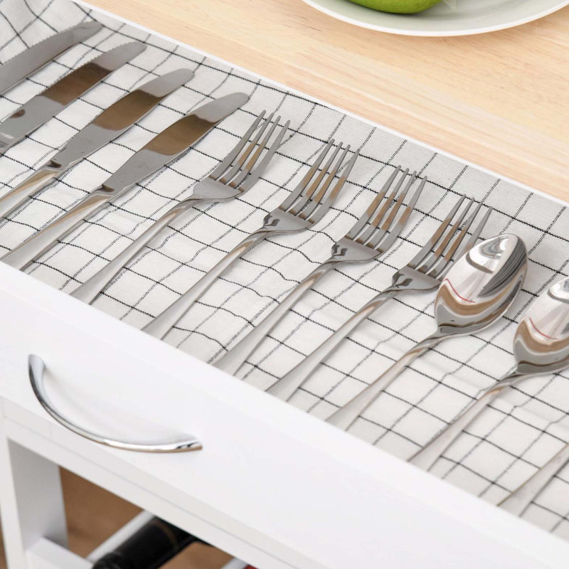 Îlot de cuisine sur roulettes avec porte-bouteilles