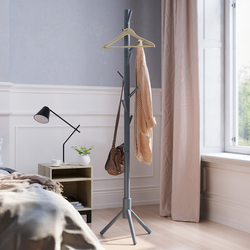 Freestanding Coat Rack, Gray
