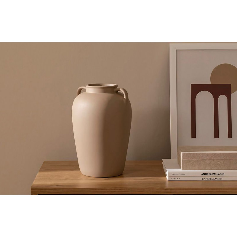 Cristela Ceramic Table Vase, 27cm H x 18cm W x 18cm D, Cream