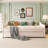 Teddy Fleece Full Size Daybed With Light And Trundle, Beige-380061500