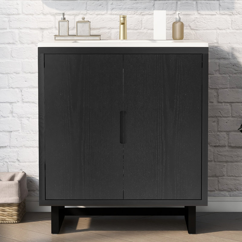 30" Single Bathroom Vanity Set, Black