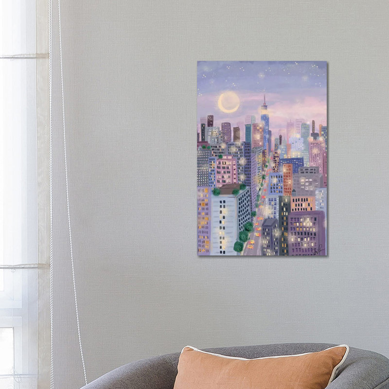 Cityscape I par Joy Laforme - Toile tendue avec châssis sur toile, H 26 po x l 18 po x 1,5 po