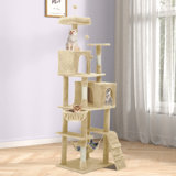 Archie & Oscar™ 75" Tall Cat Tower Condo, Multi-Level Cat Tower With Balls, Plush Perch, Hammock, And Sisal Posts For Large Indoor Cats