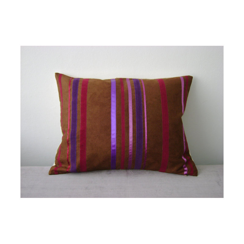 Lovett Striped Rectangular Throw Cushion, Purple