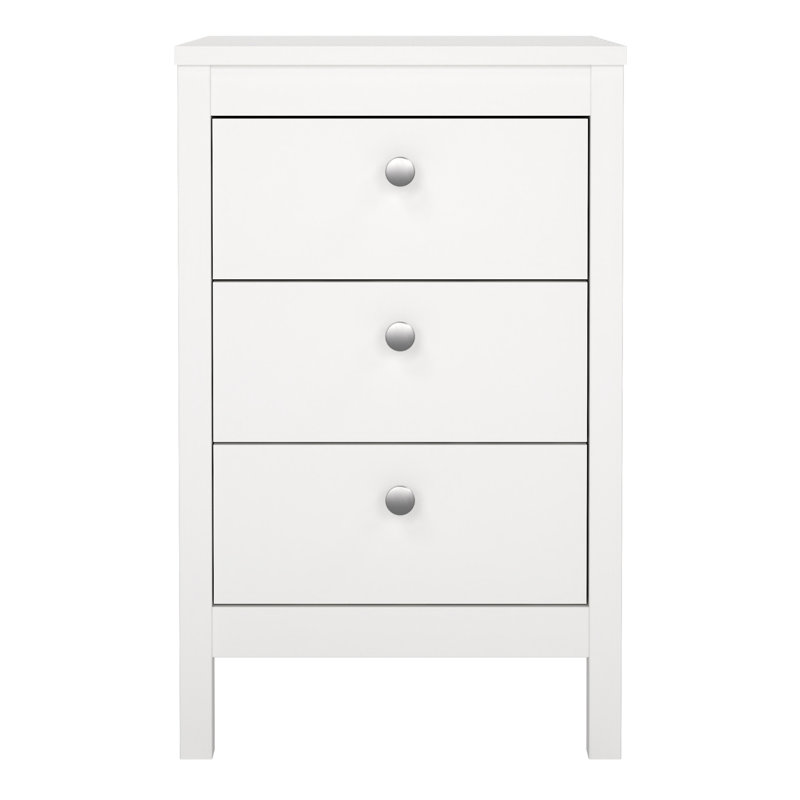 Reeni 43.8cm W Plywood / Laminate Board Bedside Table, White