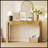 Natural Wood Grain Entryway Table With Fluted Legs, Oval Top And 2 Drawers For Stylish Storage And Display-1291661310