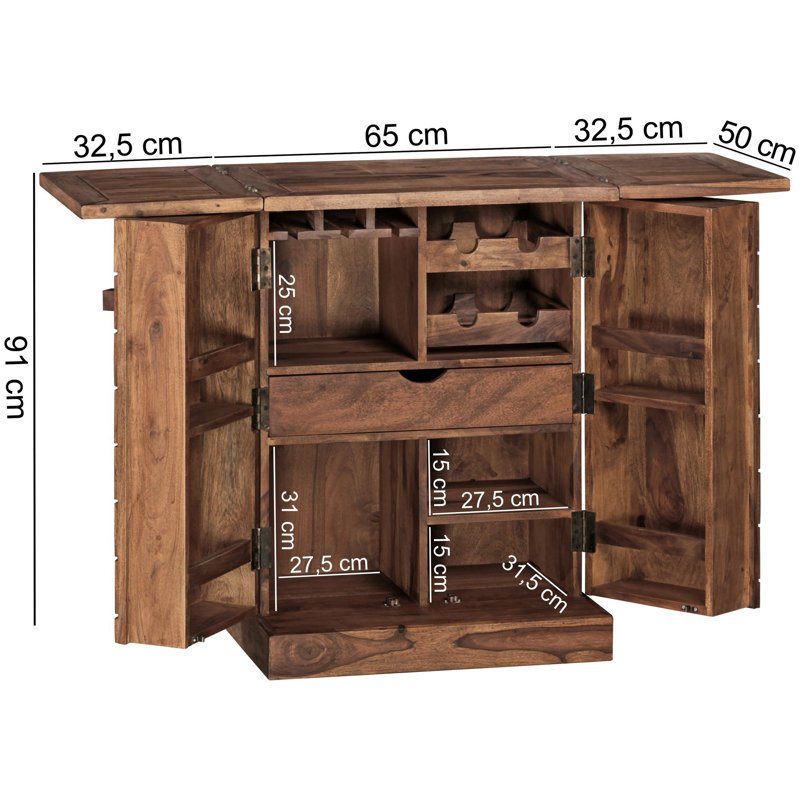Sira 419.35cm Home Bar, Sheesham