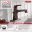 Robinet de salle de bain monocorps avec drain Ashlyn, robinet de salle de bain à poignée simple-14622363