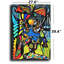 Art mural en toile à motif géométrique abstrait coloré - 39,4 po x 27,6 po-1438378220