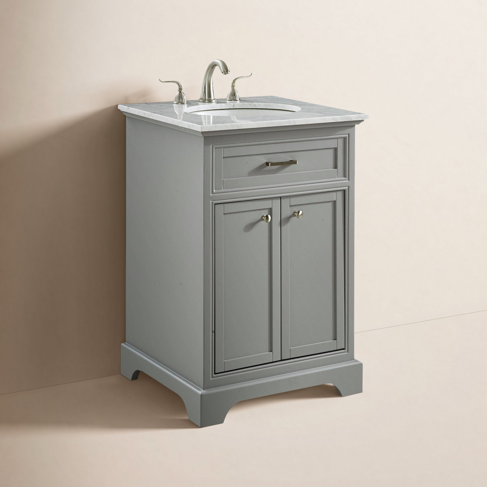 Hermes 24'' Single Bathroom Vanity, Light Gray