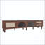86" Rattan TV Stand with App-Controlled LED Lights