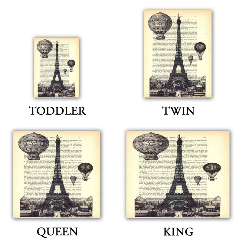  Housses de couette en microfibre Madame Memento Tour Eiffel, Grand