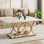 Table basse rectangulaire moderne en faux marbre et marbre pour salle de bain Mattheu