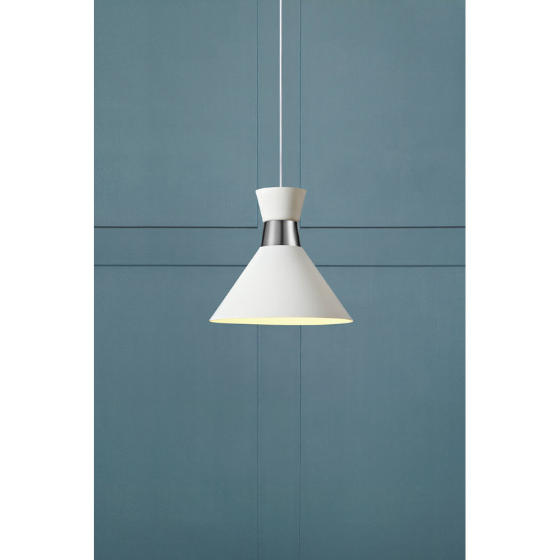 Bessemer 1 - Light Cone Pendant, White/Steel