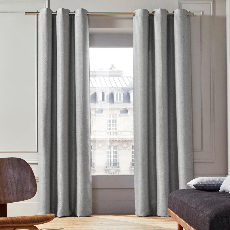 Hearns Room Darkening Single Curtain Panel, Pale Grey, 145 W x 277 D cm