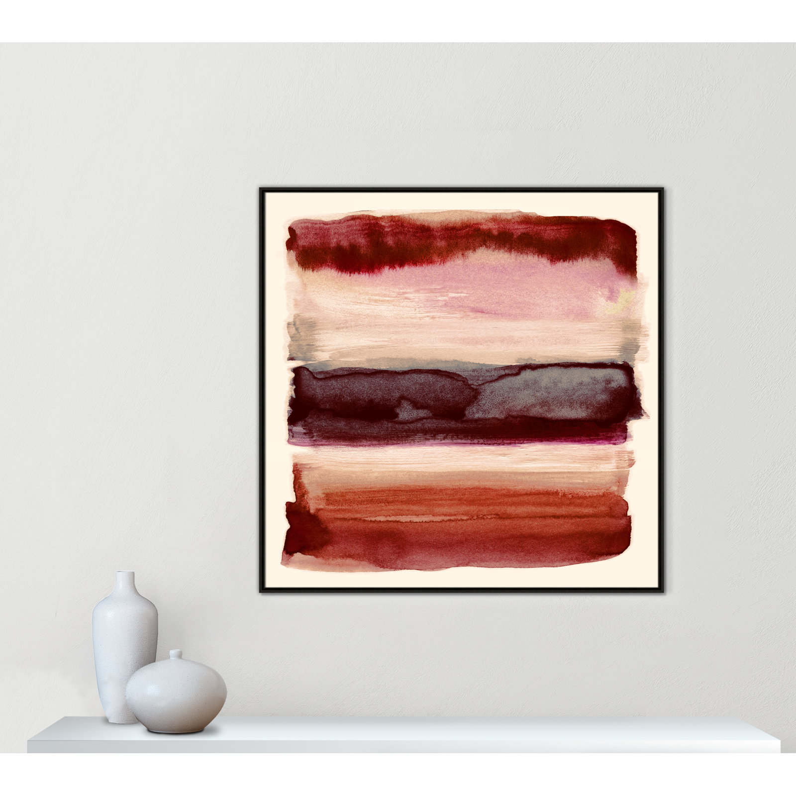 Burgundy Sky II Print by Nan, Espresso, 46.5" H x 46.5" W