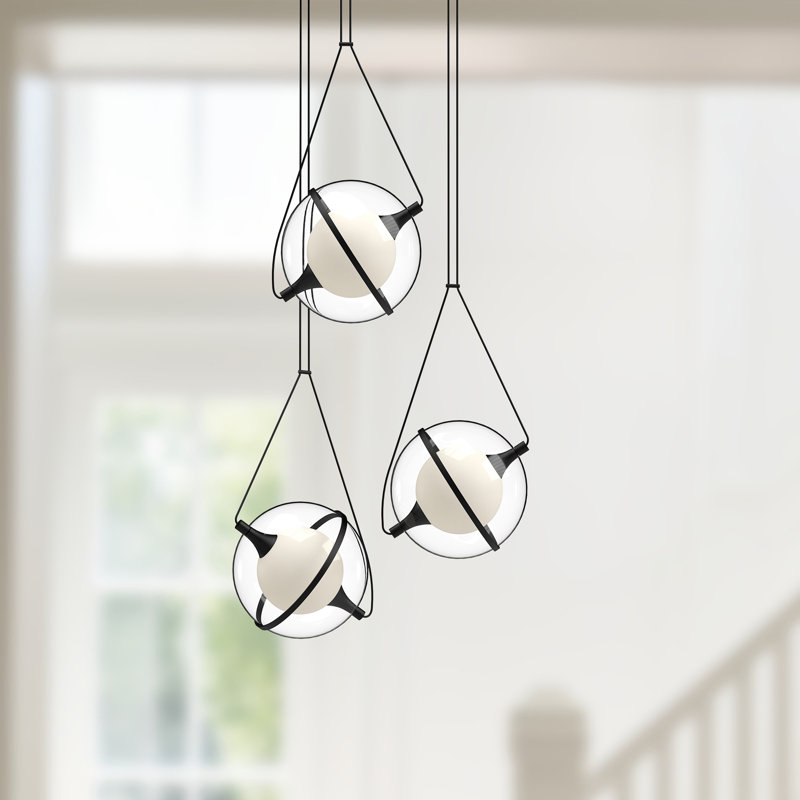Aries 3 - Light LED Pendant, 12" H x 28" W x 28" D, Black, Black